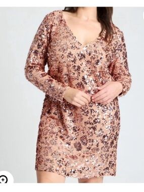 ELOQUII Rose Gold Sequin Dress